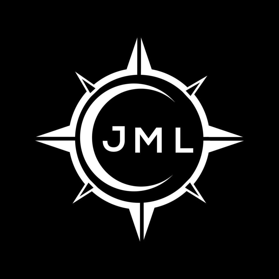 JML abstract technology circle setting logo design on black background. JML creative initials letter logo. vector