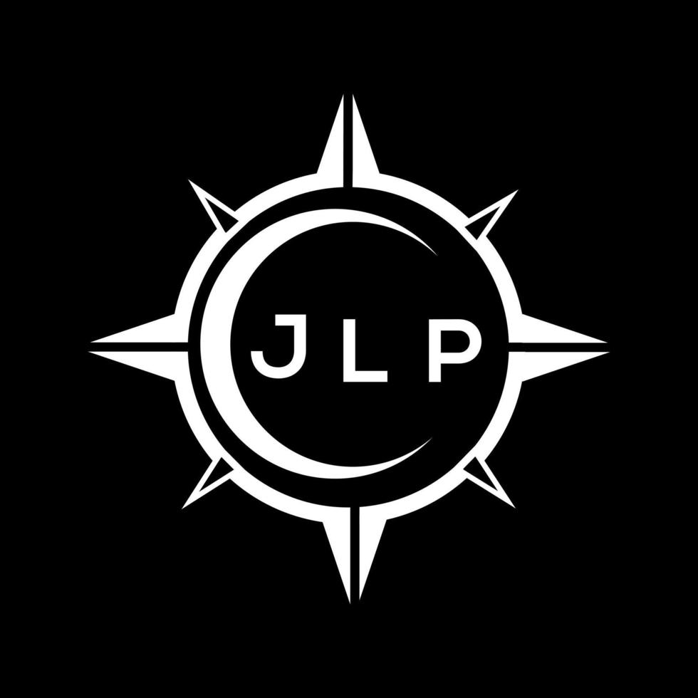JLP abstract technology circle setting logo design on black background. JLP creative initials letter logo. vector