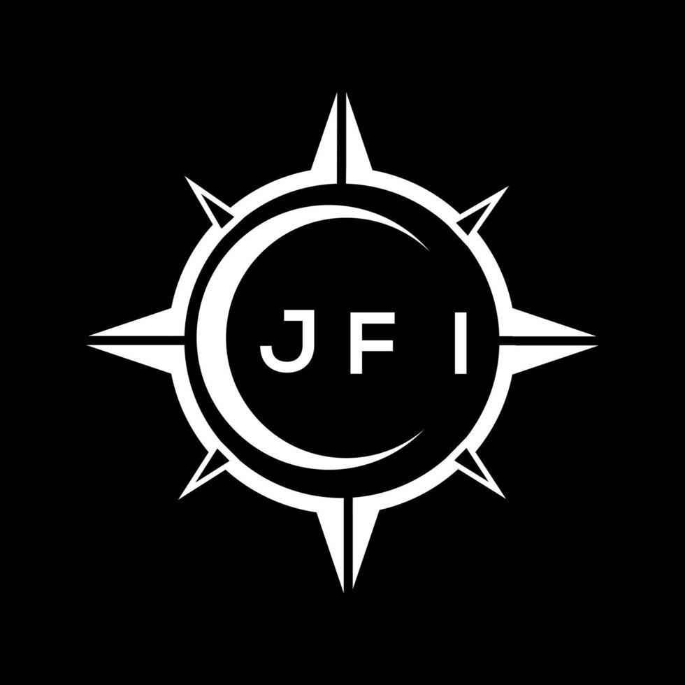 JFI abstract technology circle setting logo design on black background. JFI creative initials letter logo. vector