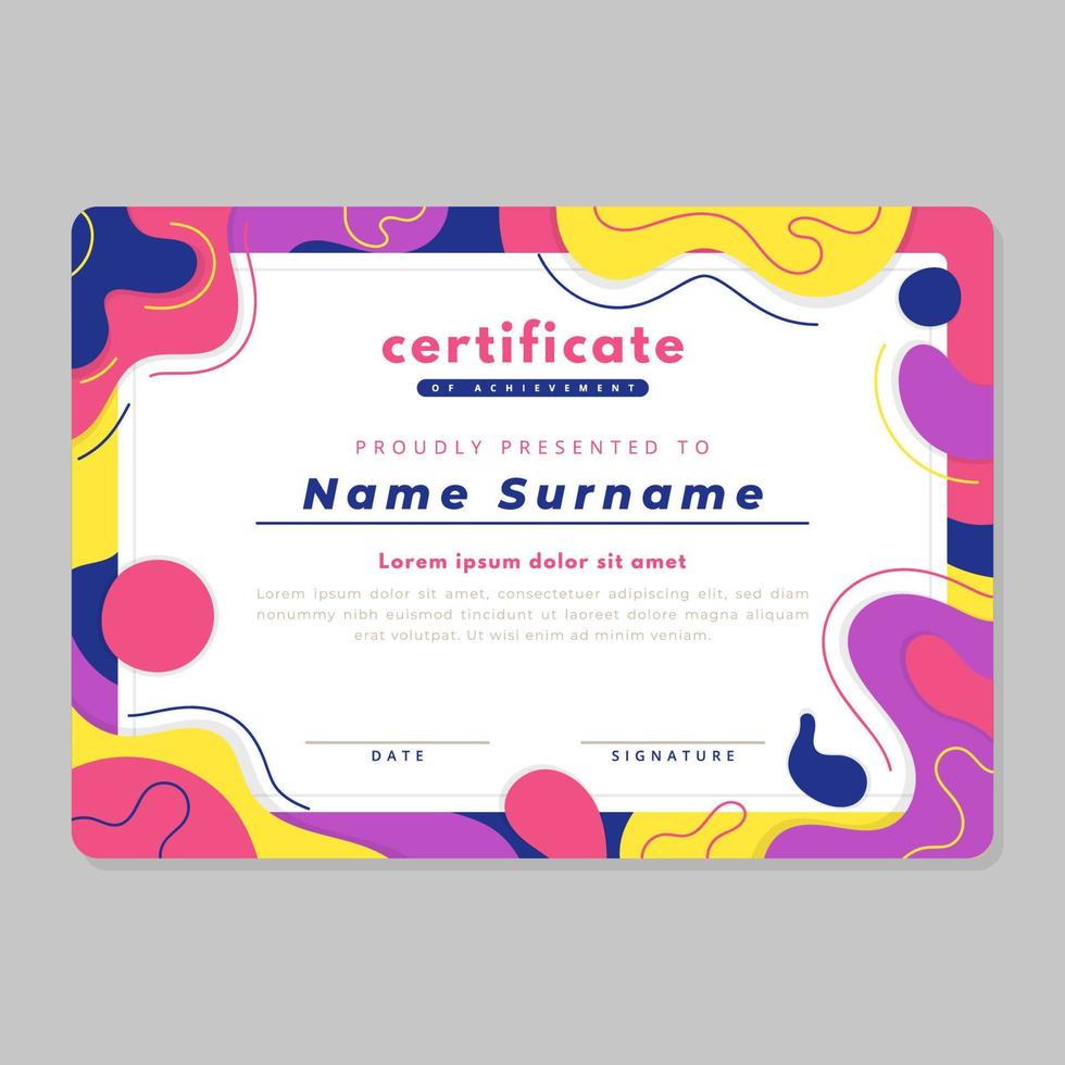 Flat Creative Certificate Template vector