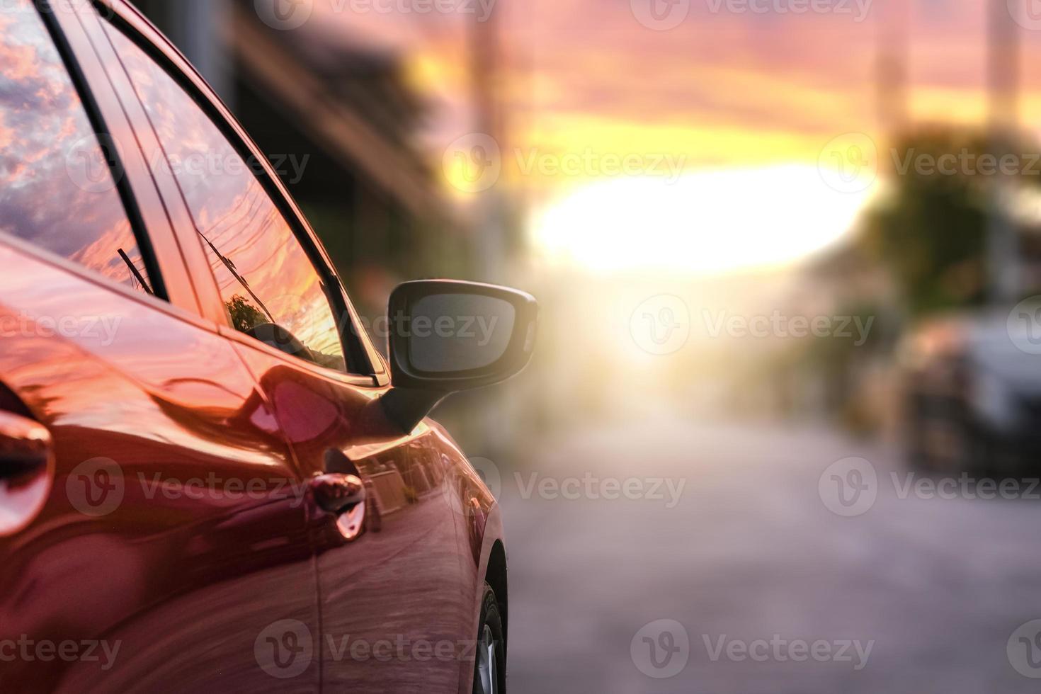 Travel car sea beach street automotive roadtrip sunset background for transport, travel of nature to vehicle auto silhouette landscape light sun car for travel journey trip summer lifestyle car 2023 photo