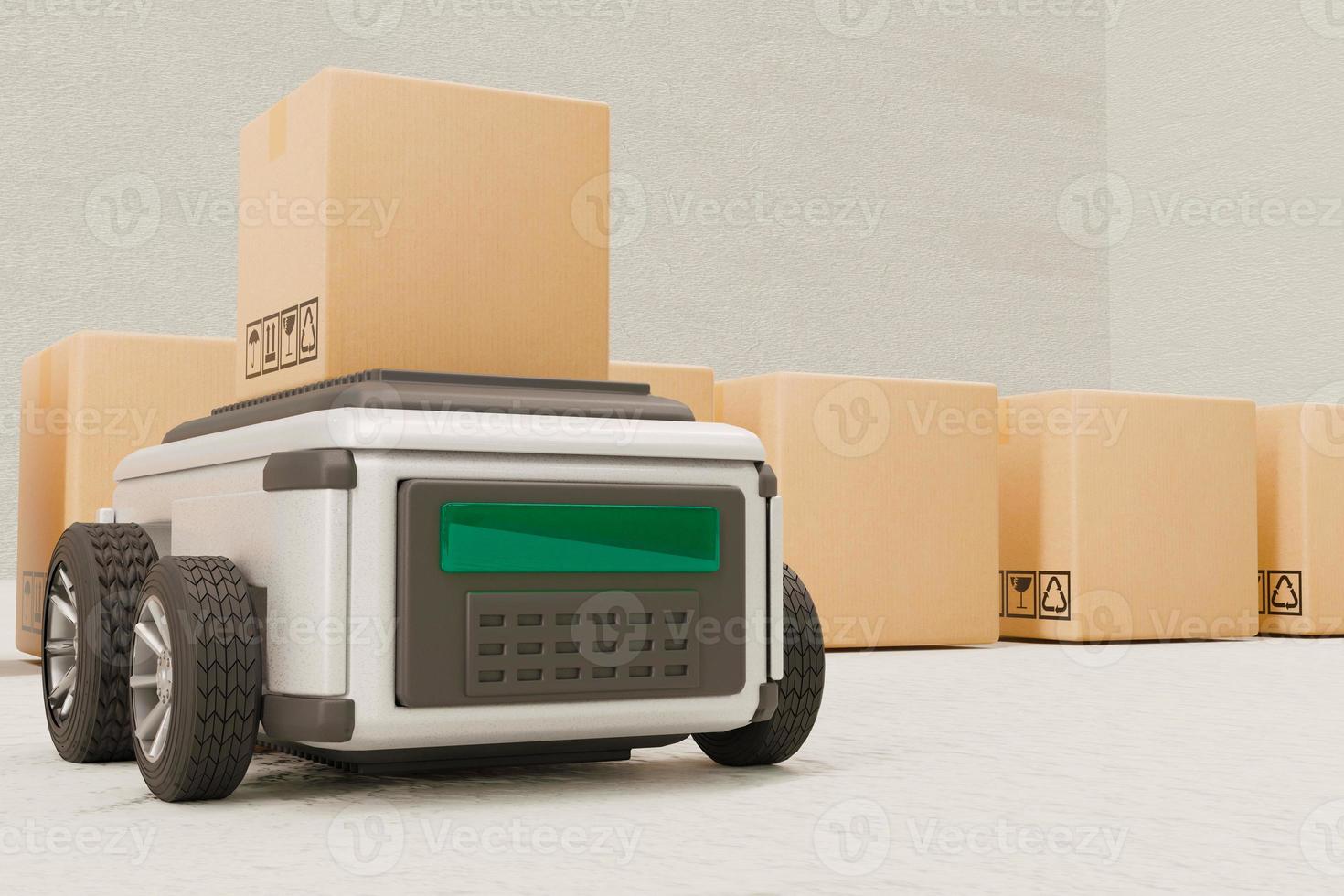 Arm Robot AI manufacture Box product Object for manufacturing industry technology Product export and import of future For Products, food, cosmetics, apparel warehouse mechanical future technology photo