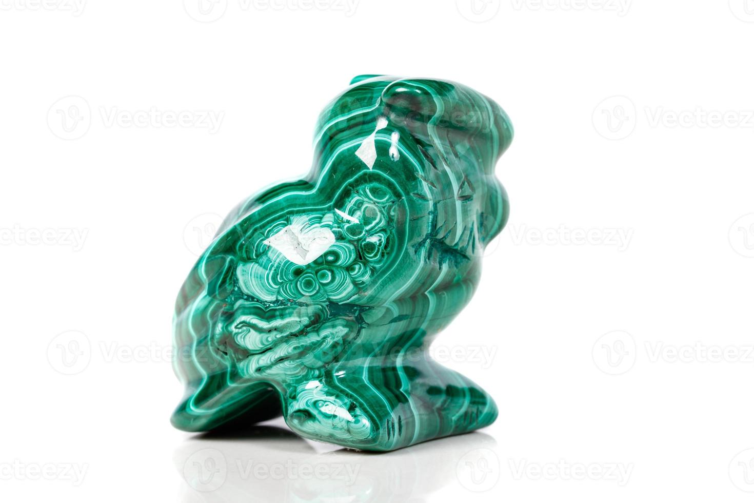 macro mineral stone owl from malachite photo