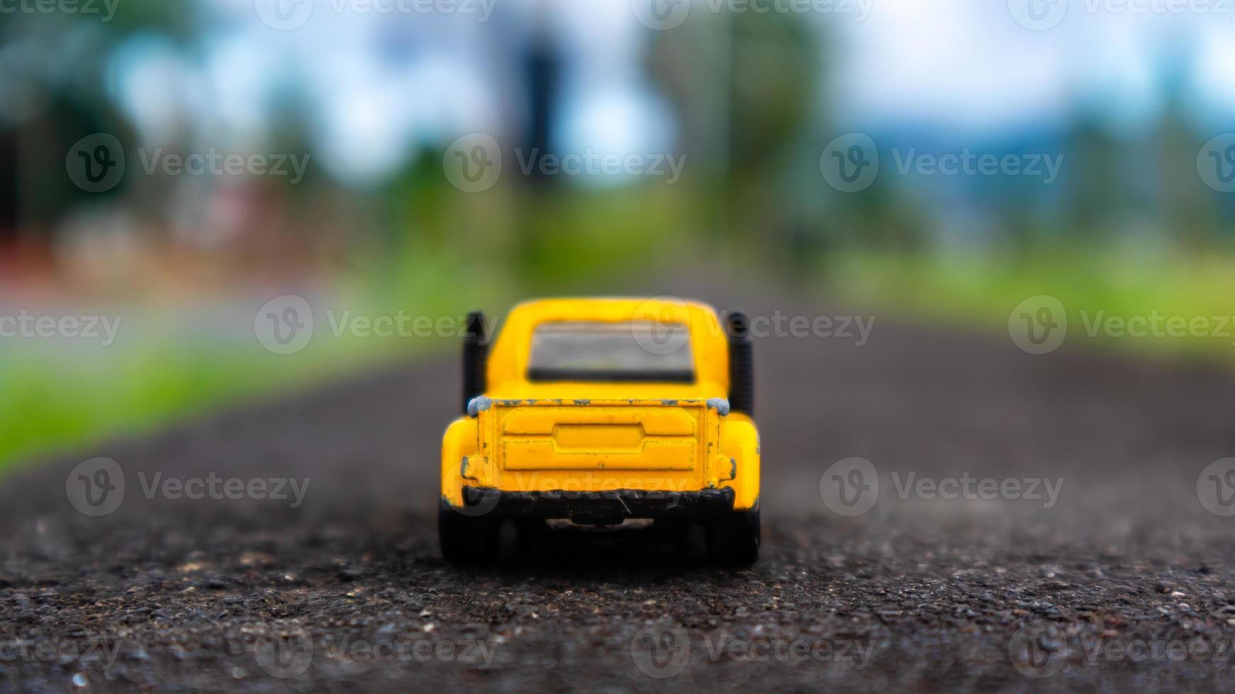 minahasa, Indonesia  January 2023, toy car in the rice field photo