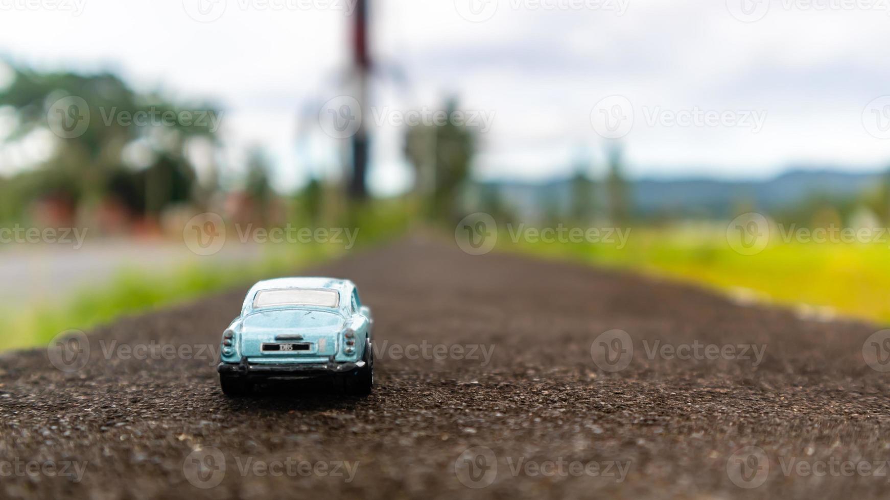 minahasa, Indonesia  January 2023, toy car in the rice field photo