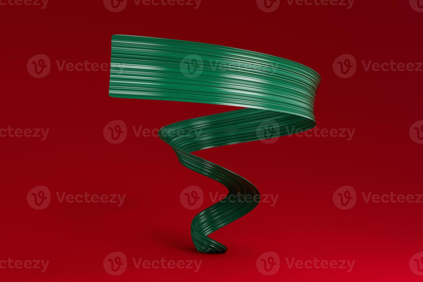 Bangladesh green flag on red background, 3d illustration, Wavy Ribbon on a Red background photo