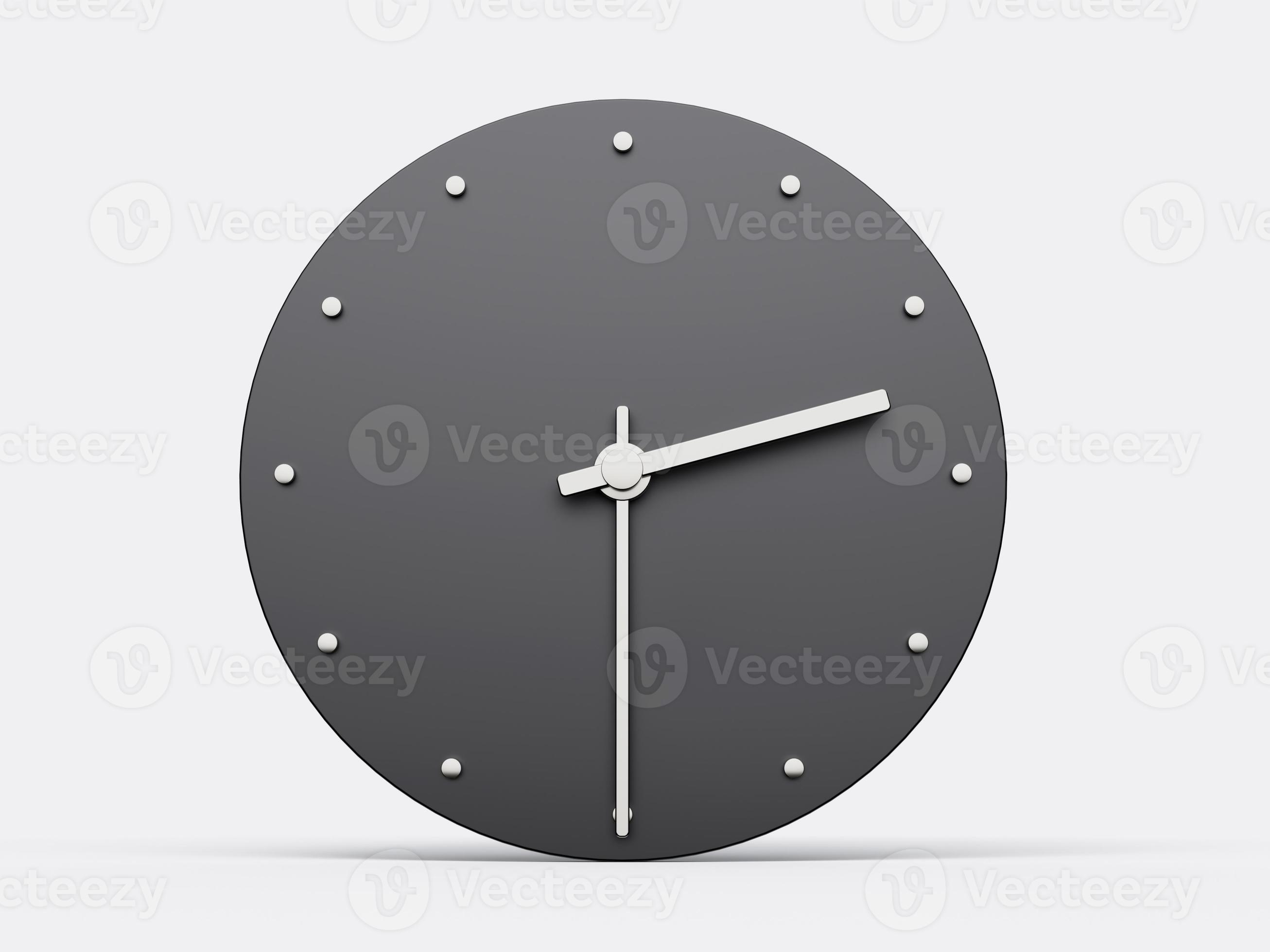Simple clock gray 2 30 or half past two clock Modern Minimal Clock. 3D