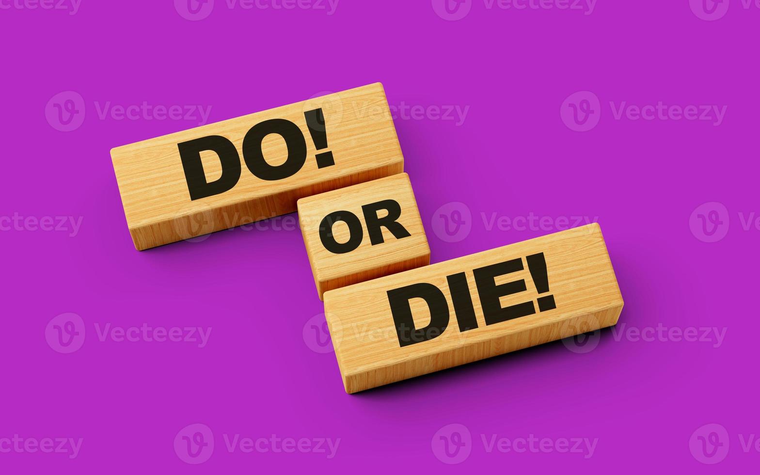 Wooden blocks Do or die symbol word isolated background 3d illustration photo