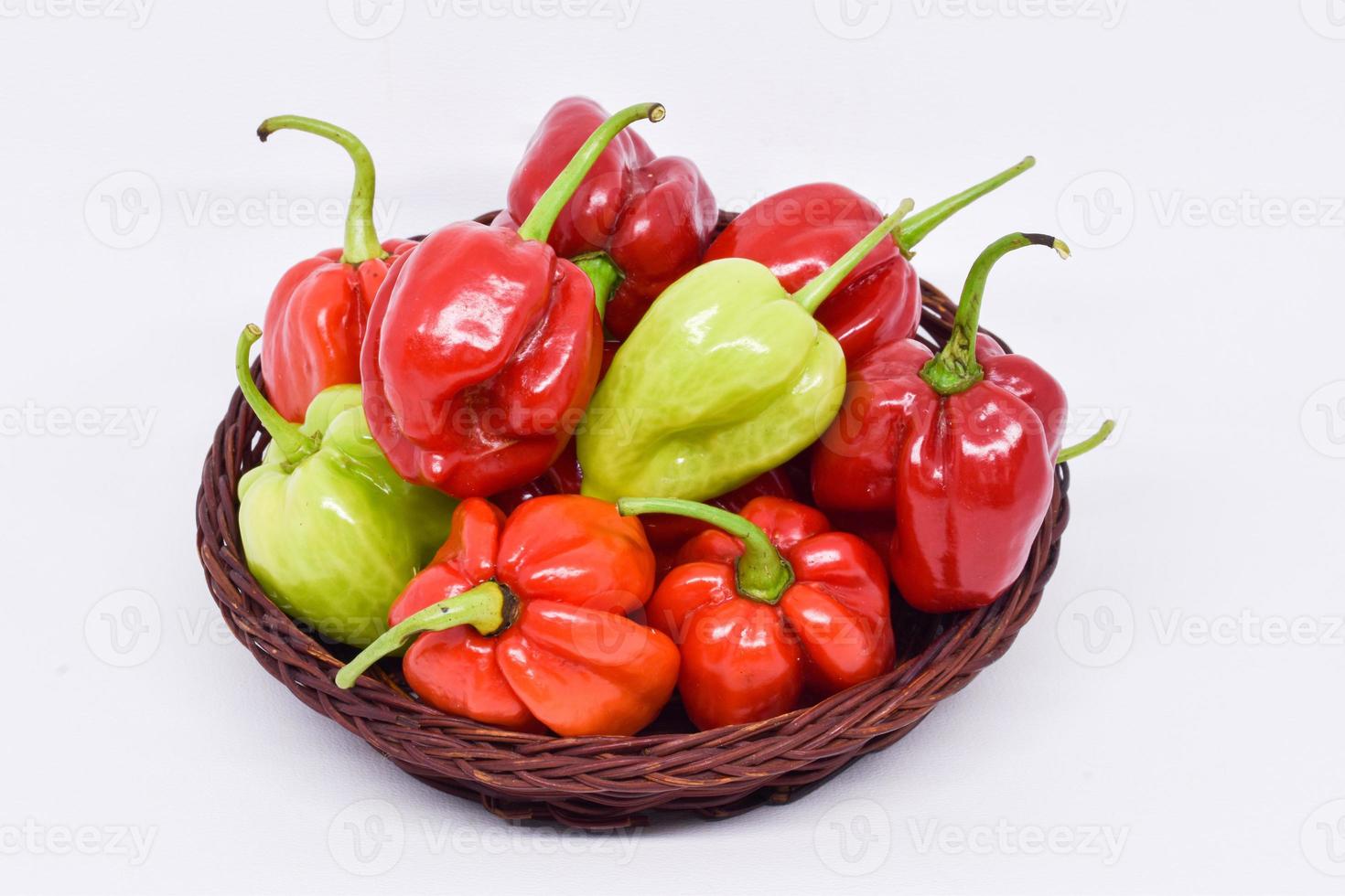 chilli pepper in the white backgound with macro and close up view photo