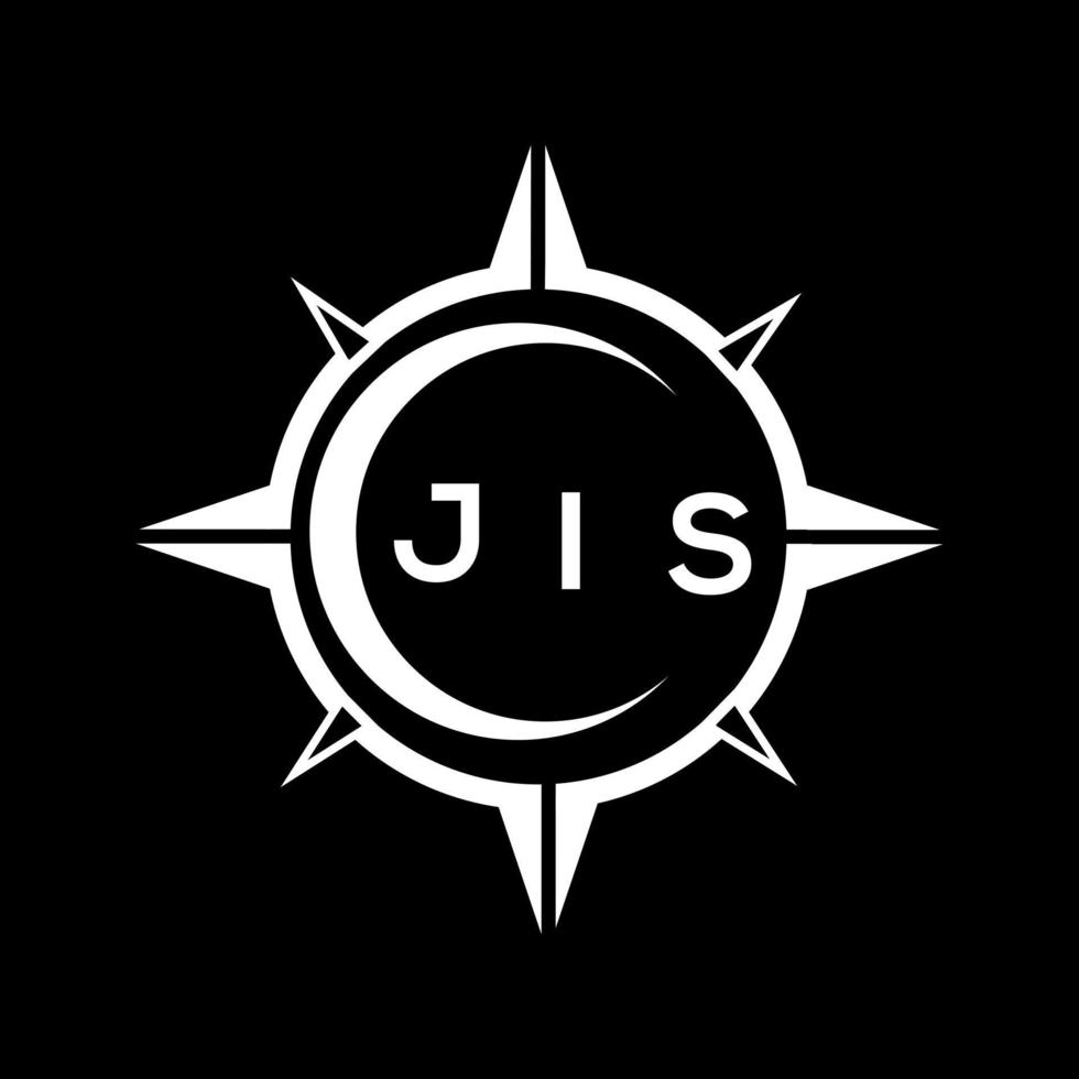 JIS abstract technology circle setting logo design on black background. JIS creative initials letter logo.JIS abstract technology circle setting logo vector