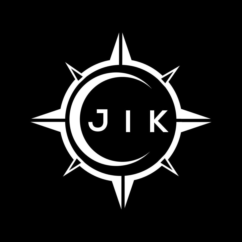 JIK creative initials letter logo.JIK abstract technology circle setting logo design on black background. JIK creative initials letter logo. vector