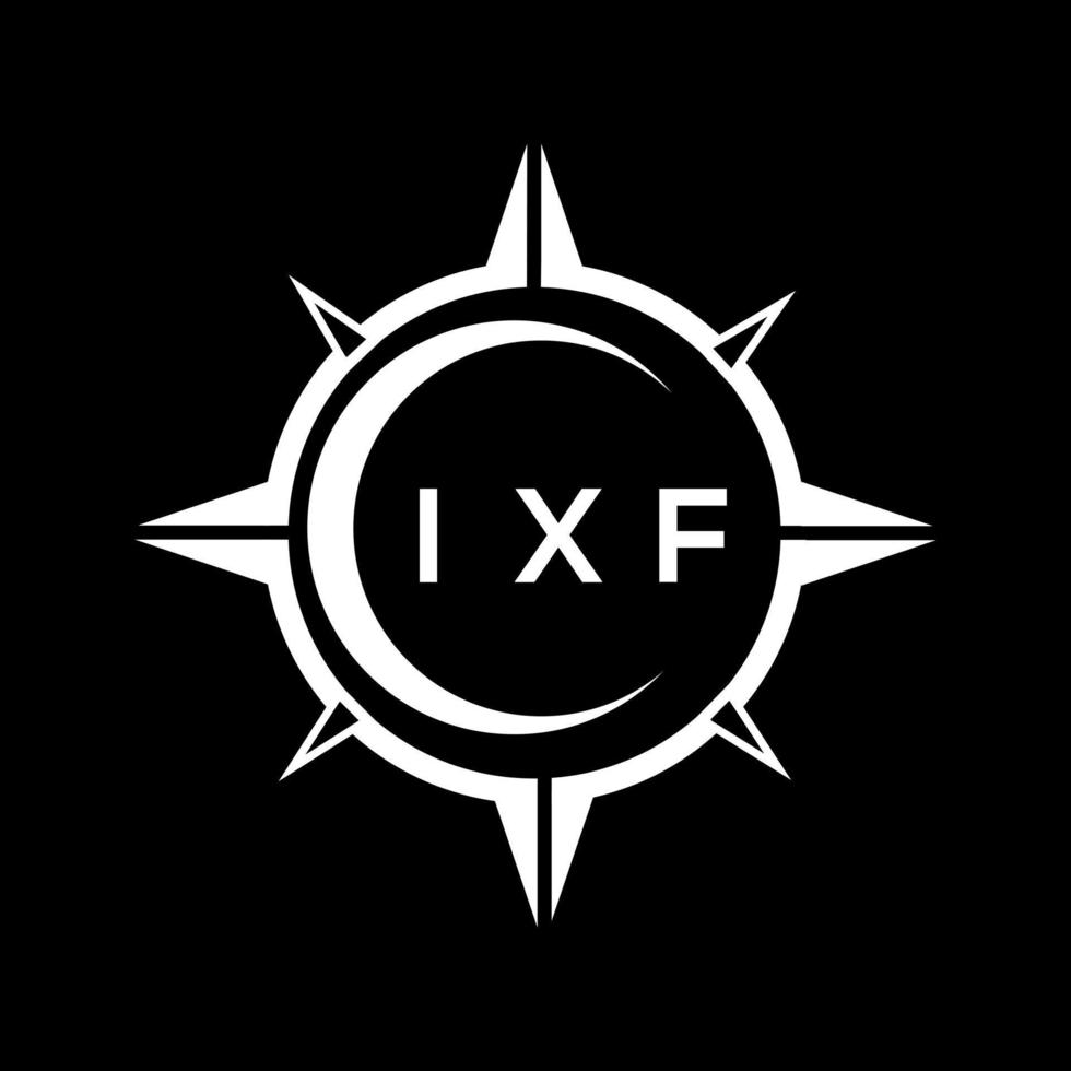 IXF abstract technology circle setting logo design on black background. IXF creative initials letter logo. vector