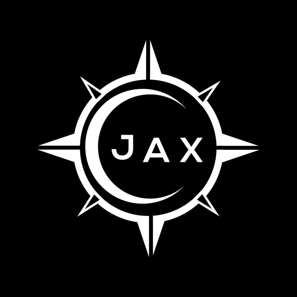 JAX creative initials letter logo.JAX abstract technology circle setting logo design on black background. JAX creative initials letter logo. vector