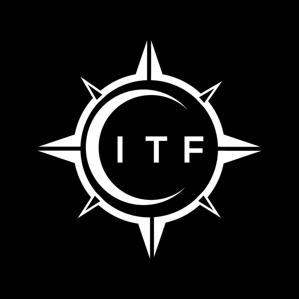 ITF abstract technology circle setting logo design on black background. ITF creative initials letter logo. vector