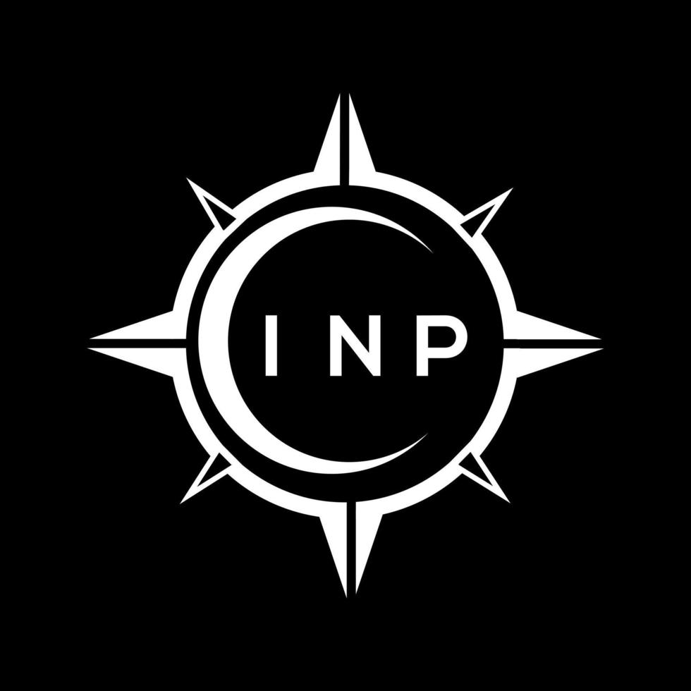 INP abstract technology circle setting logo design on black background. INP creative initials letter logo. vector