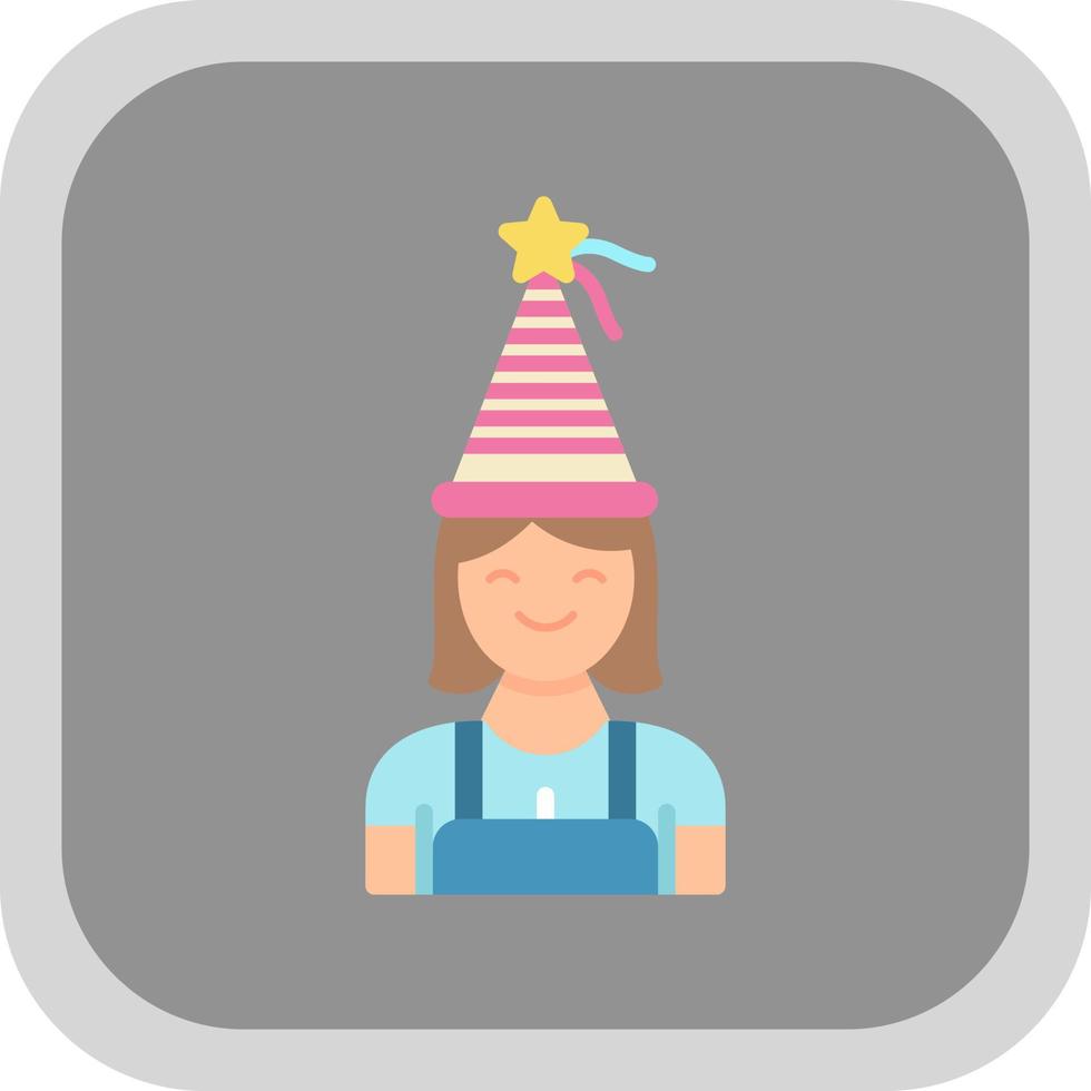 Birthday Girl Vector Icon Design