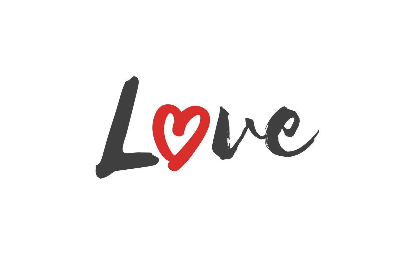 letras de texto de amor. o letra reemplazada por forma de corazón. diseño del día de san valentín. vector