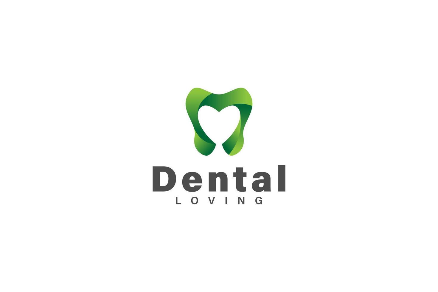 Dental loving or dental care logo design vector