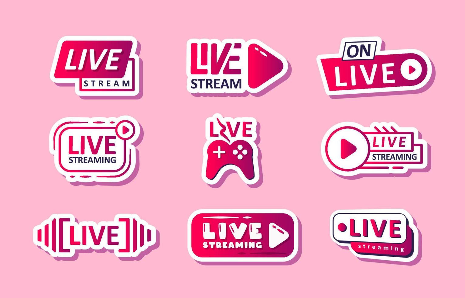 Live Stream Badge Set vector