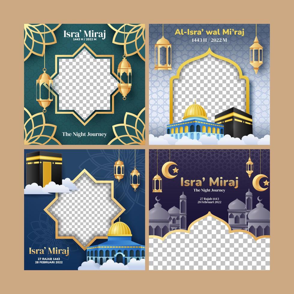 Isra' Mi'raj Social Media Post vector