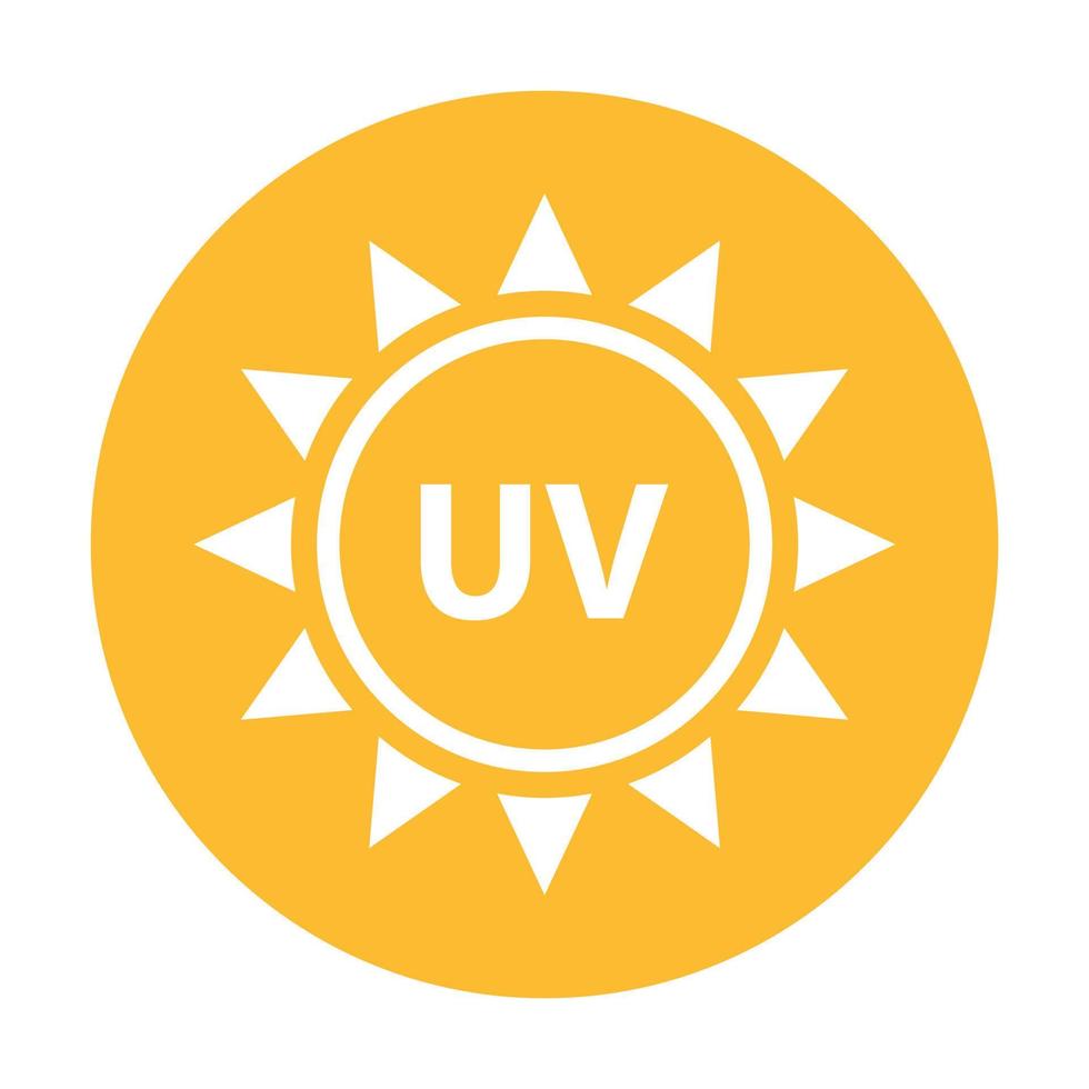 UV radiation icon vector solar ultraviolet light symbol for graphic design, logo, website, social media, mobile app, UI illustration.