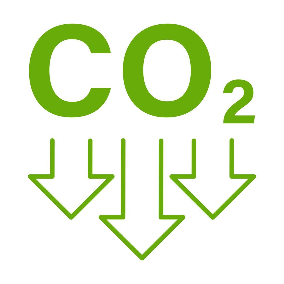 reducción de las emisiones de co2 icono vector detener signo de cambio climático para diseño gráfico, logotipo, sitio web, redes sociales, aplicación móvil, ilustración de interfaz de usuario