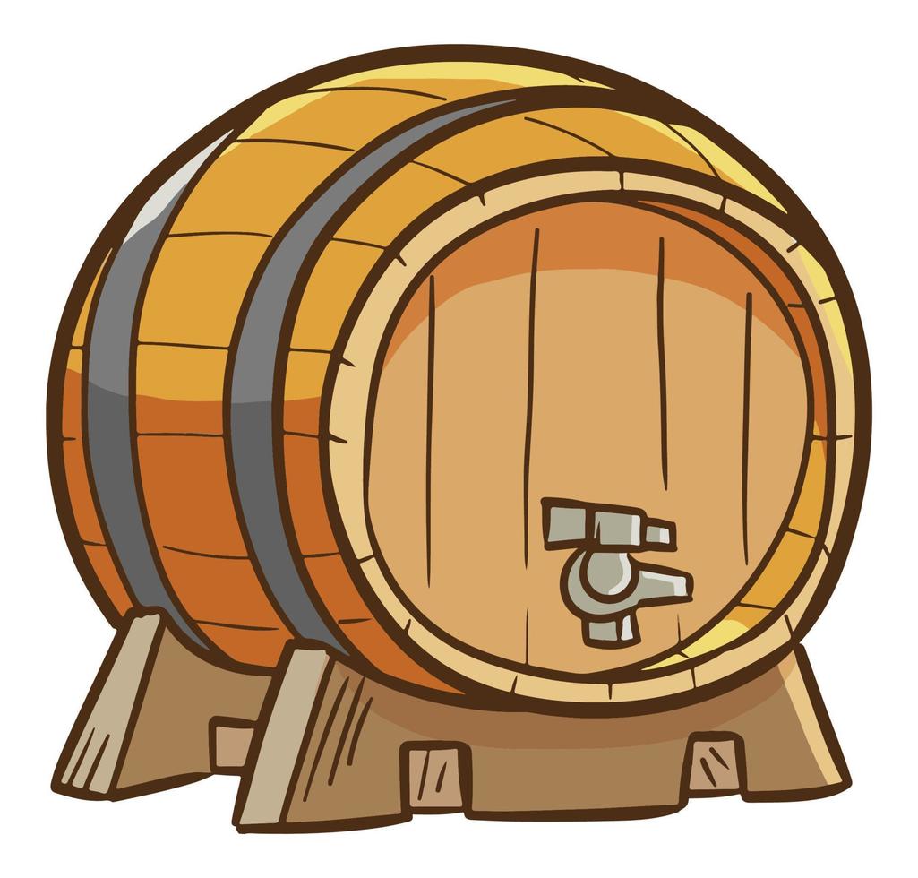 Cool and cute vintage wine drum. vector