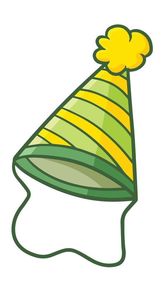 linda y gracioso verde amarillo fiesta sombrero vector