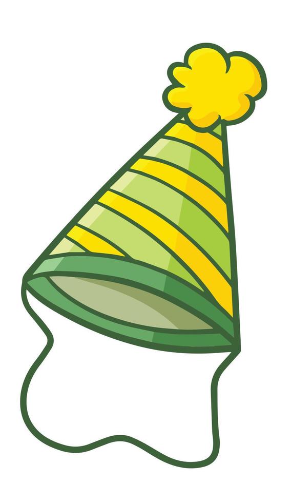 Cute and funny green yellow party hat vector