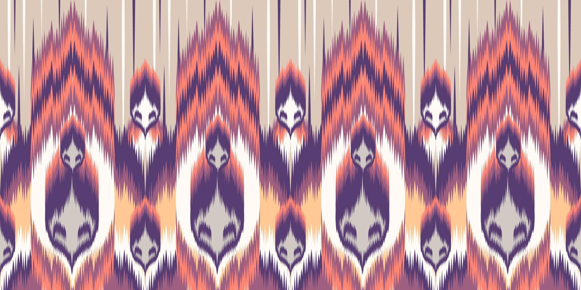 Ethnic fabric pattern Designed from geometric shapes Ethnic Asian style fabric pattern Used for home decoration, carpet work, indoor and outdoor use. vector