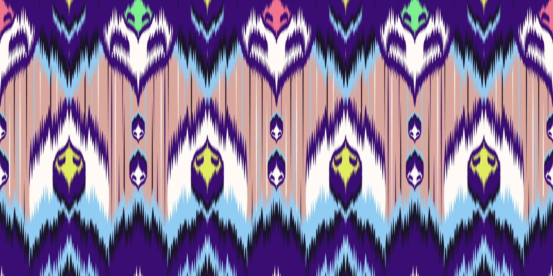Ethnic fabric pattern Designed from geometric shapes Ethnic Asian style fabric pattern Used for home decoration, carpet work, indoor and outdoor use. vector