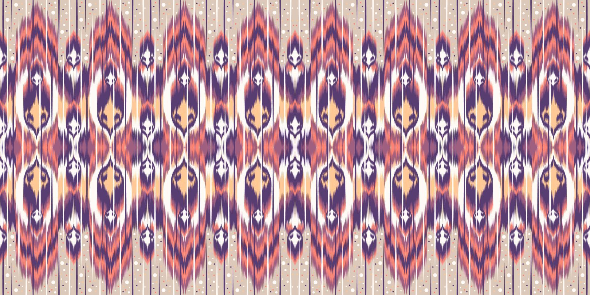 Ethnic fabric pattern Designed from geometric shapes Ethnic Asian style fabric pattern Used for home decoration, carpet work, indoor and outdoor use. vector