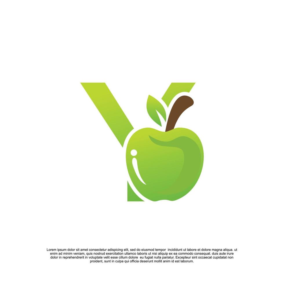 letra y logo diseño con Fruta modelo Fresco logo prima vector