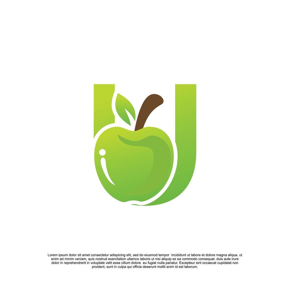 letra tu logo diseño con Fruta modelo Fresco logo prima vector