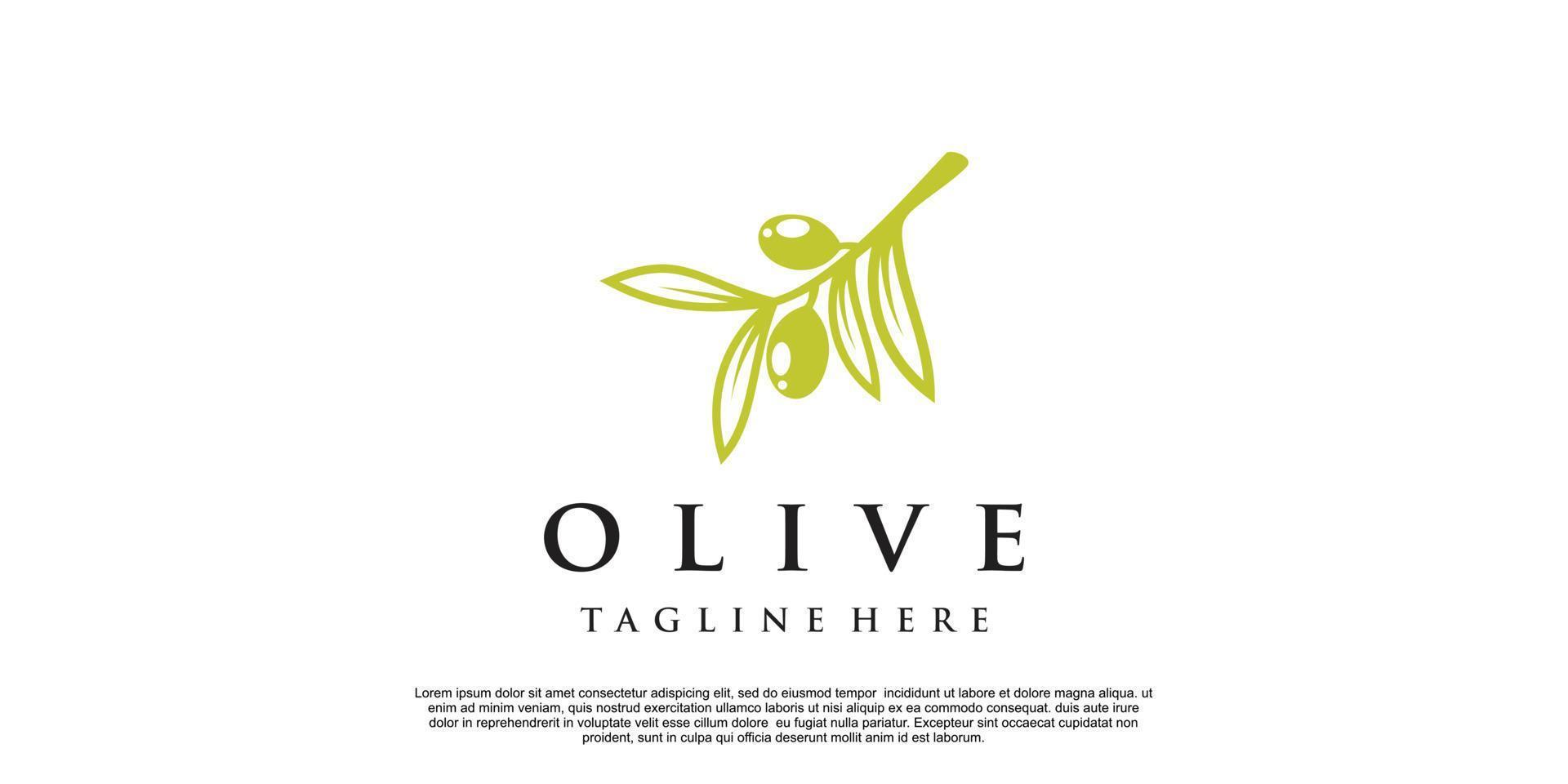 diseño de logotipo de aceite de oliva con vector premium de concepto moderno