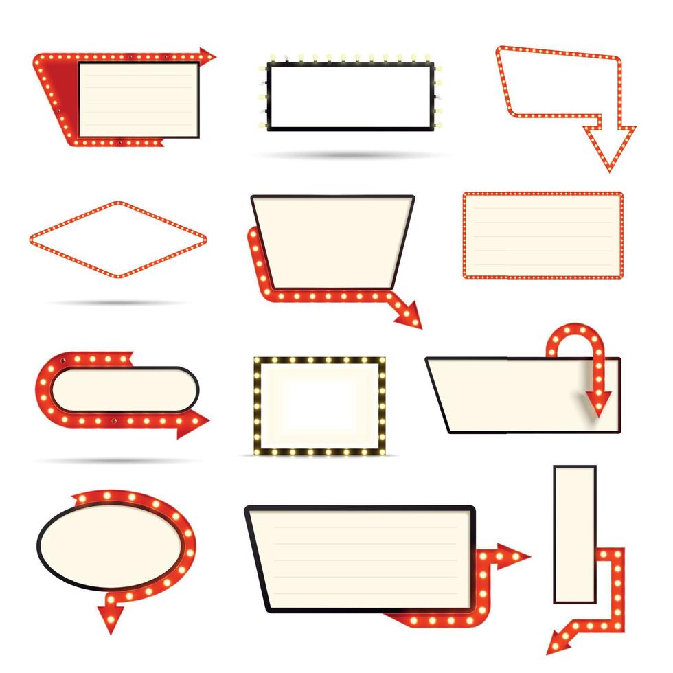 Retro Lightboxes Realistic Set vector