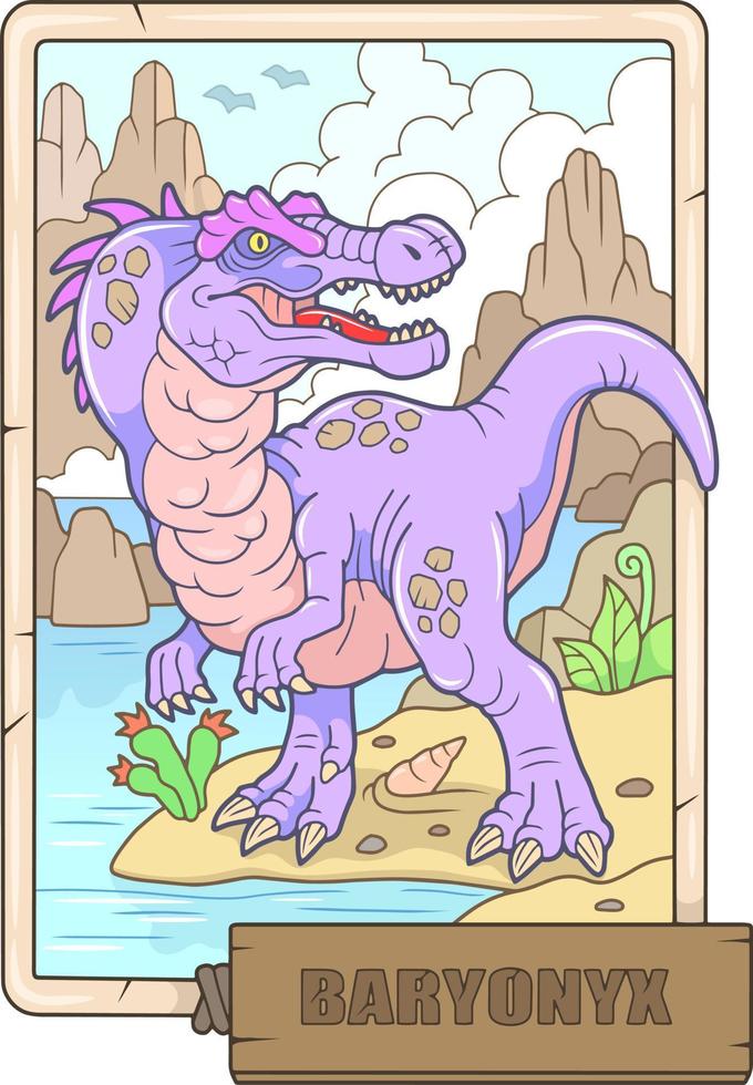 prehistoric dinosaur Baryonyx, design illustration vector