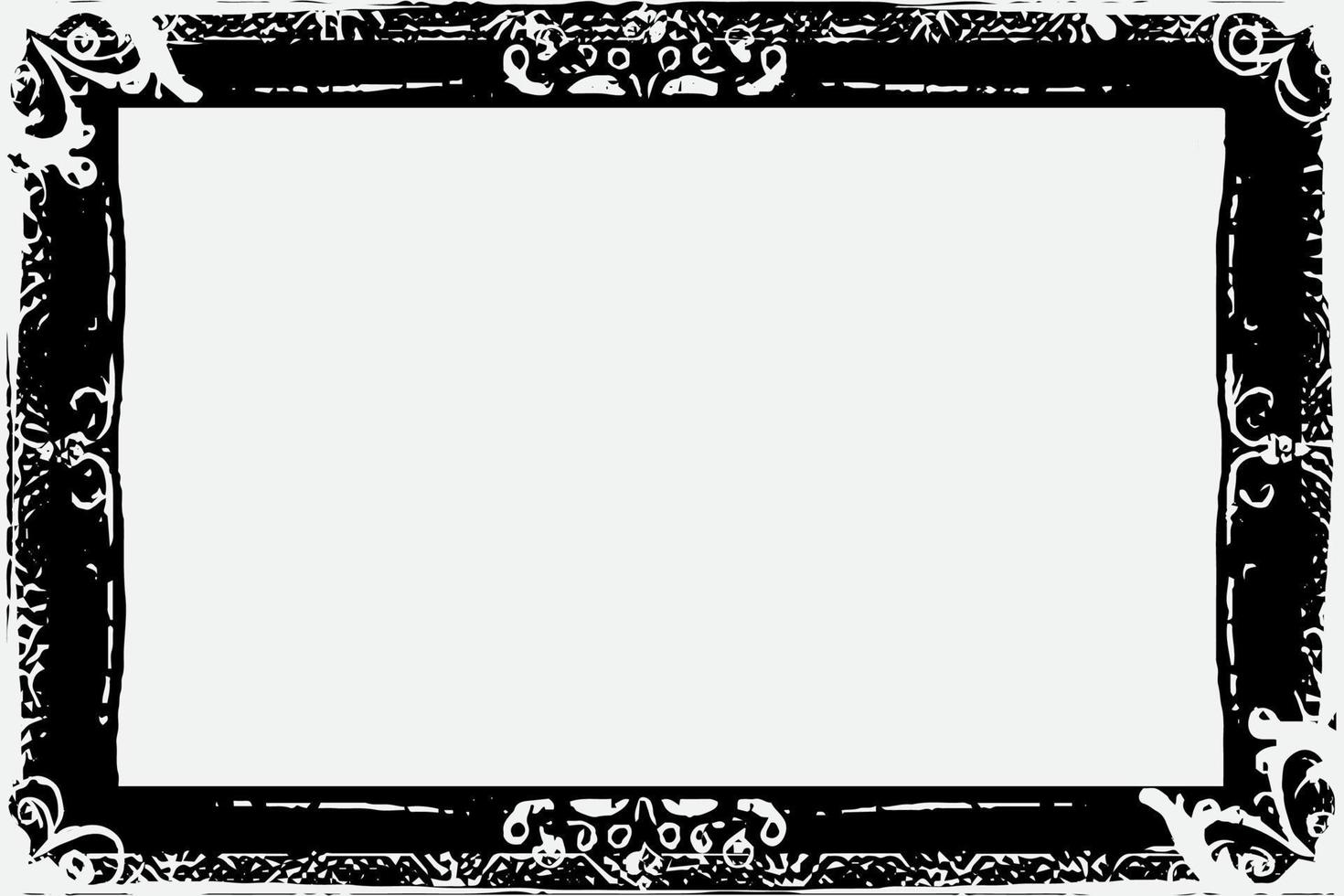 square frame with Grunge black ink ornament around the edges, white background in vector EPS format.