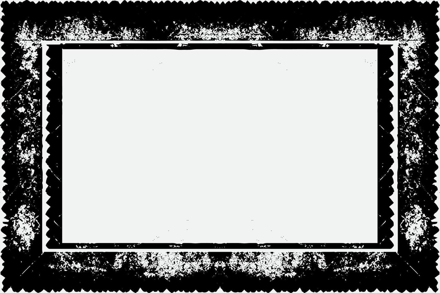 square frame with Grunge black ink ornament around the edges, white background in vector EPS format B