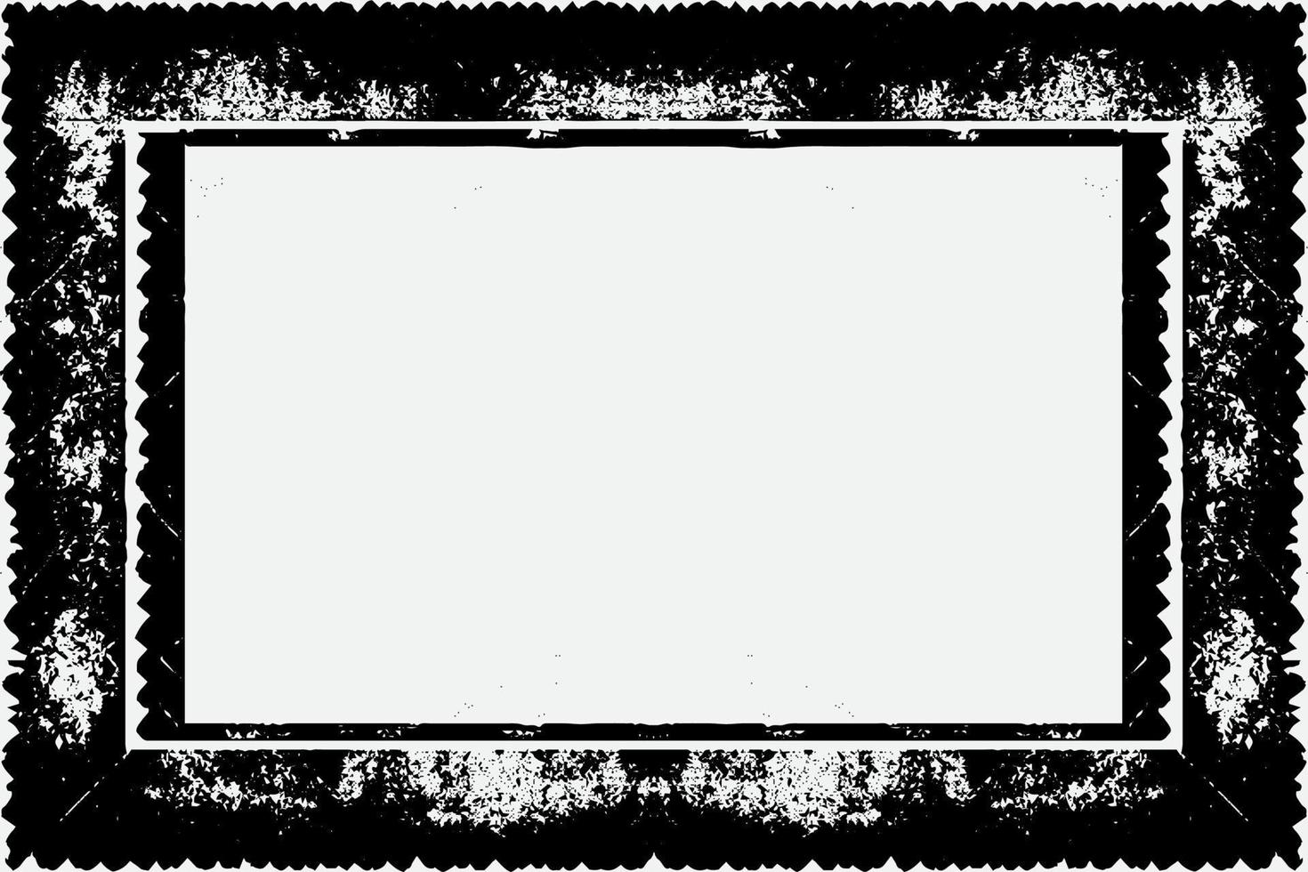 square frame with Grunge black ink ornament around the edges, white background in vector EPS format B