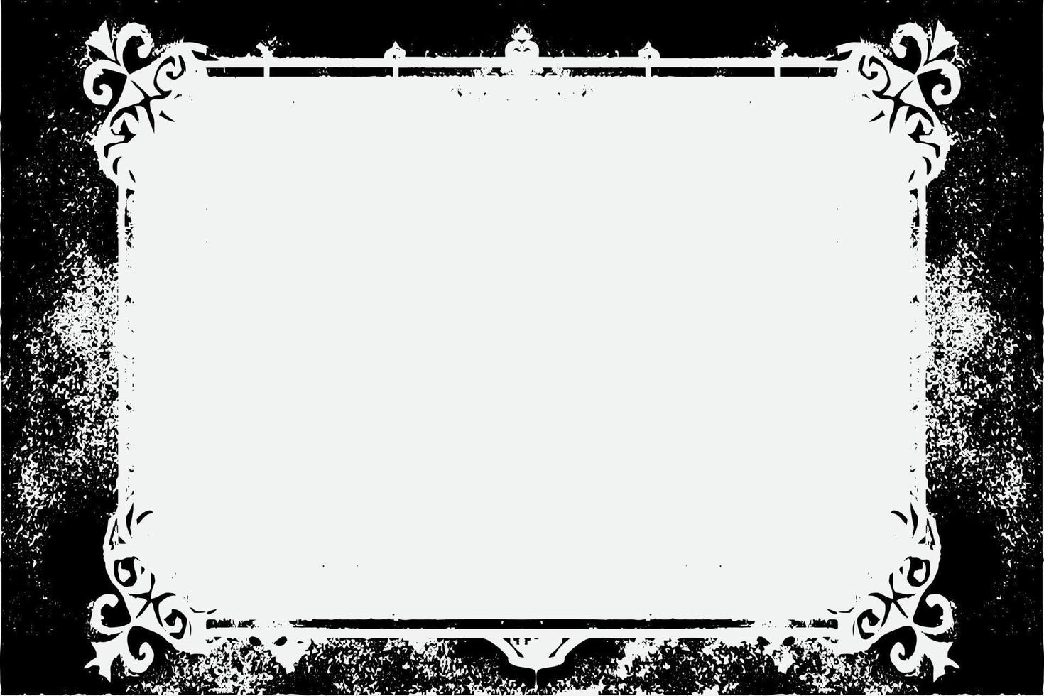 square frame with Grunge black ink ornament around the edges, white background in vector EPS format.