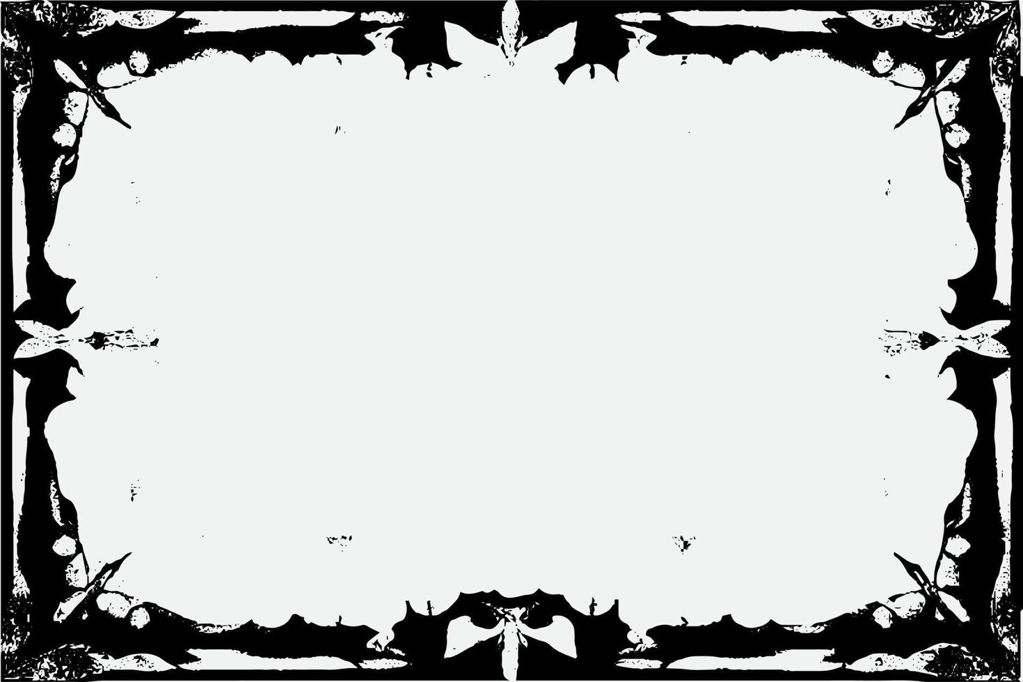 square frame with Grunge black ink ornament around the edges, white background in vector EPS format B