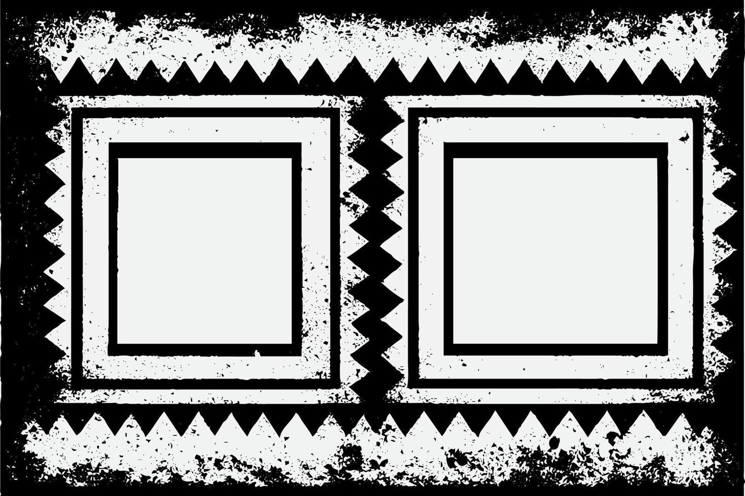 square frame with Grunge black ink ornament around the edges, white background in vector EPS format B