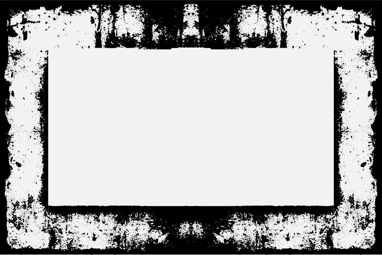 square frame with Grunge black ink ornament around the edges, white background in vector EPS format.