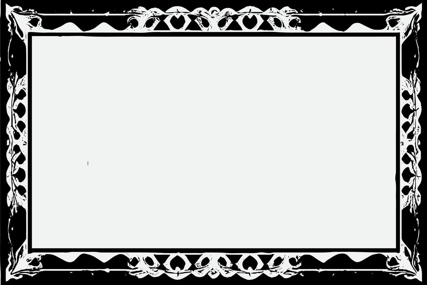 square frame with Grunge black ink ornament around the edges, white background in vector EPS format B