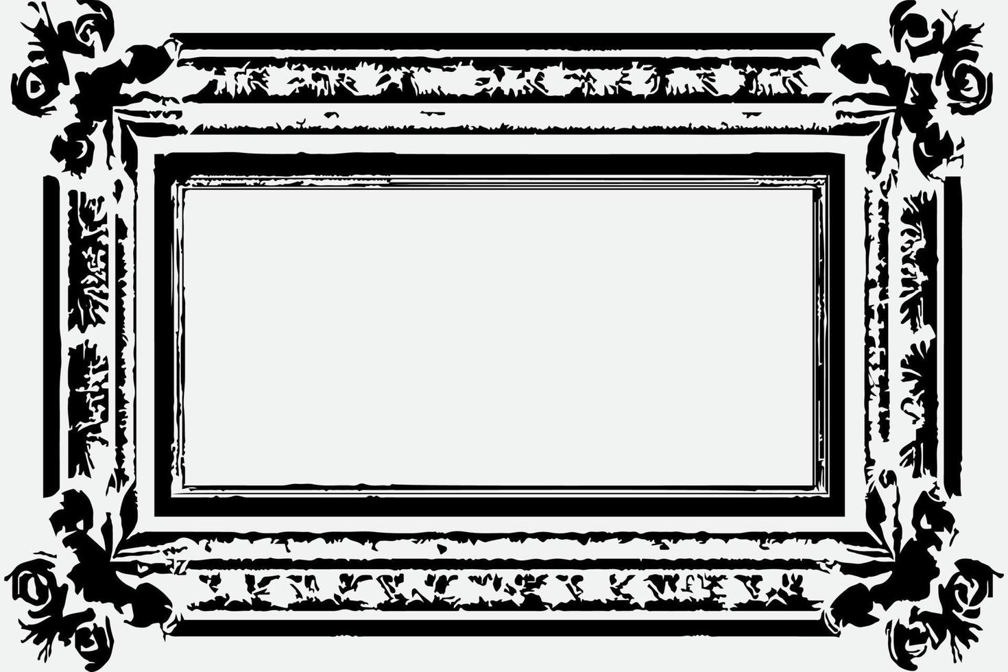 square frame with Grunge black ink ornament around the edges, white background in vector EPS format.