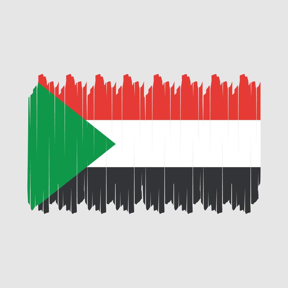 Sudan Flag Brush Vector