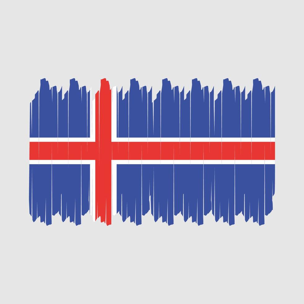 vector de pincel de bandera de islandia