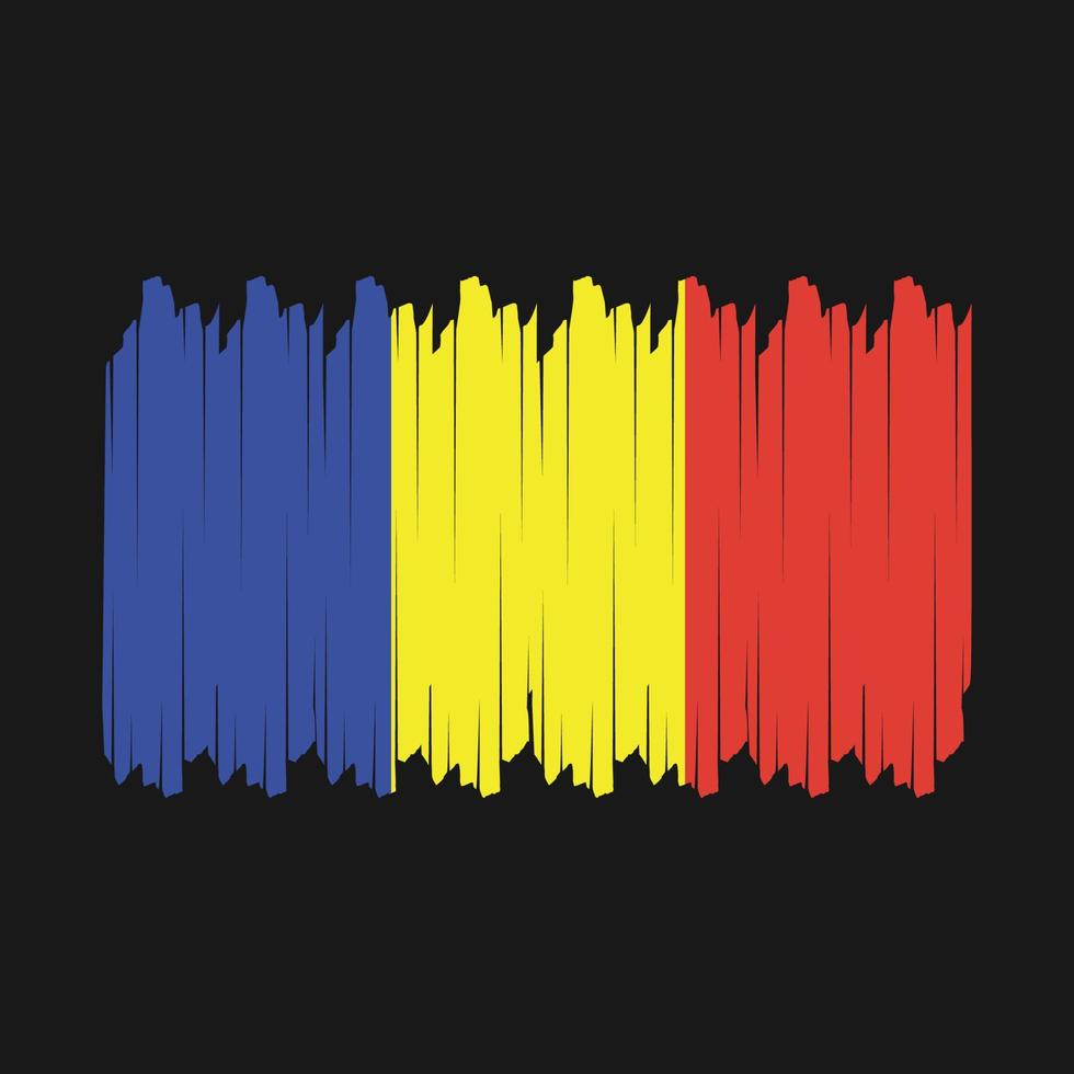 vector de pincel de bandera de rumania