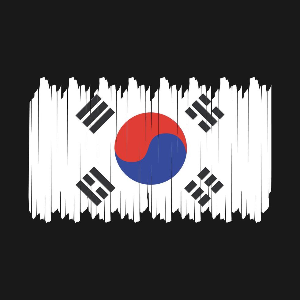 South Korea Flag Brush Vector